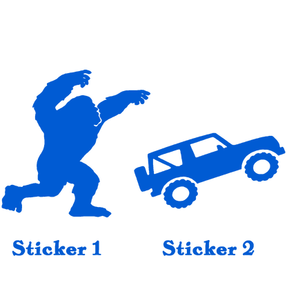 Set 2 Bigfoot Sticker, Bigfoot Toss – Off-Road Vinyl Sticker