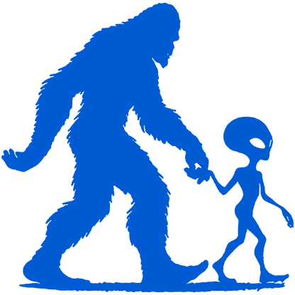 Bigfoot and Alien Sticker