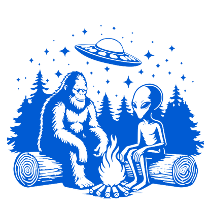 UFO, Bigfoot & Alien Campfire Sticker