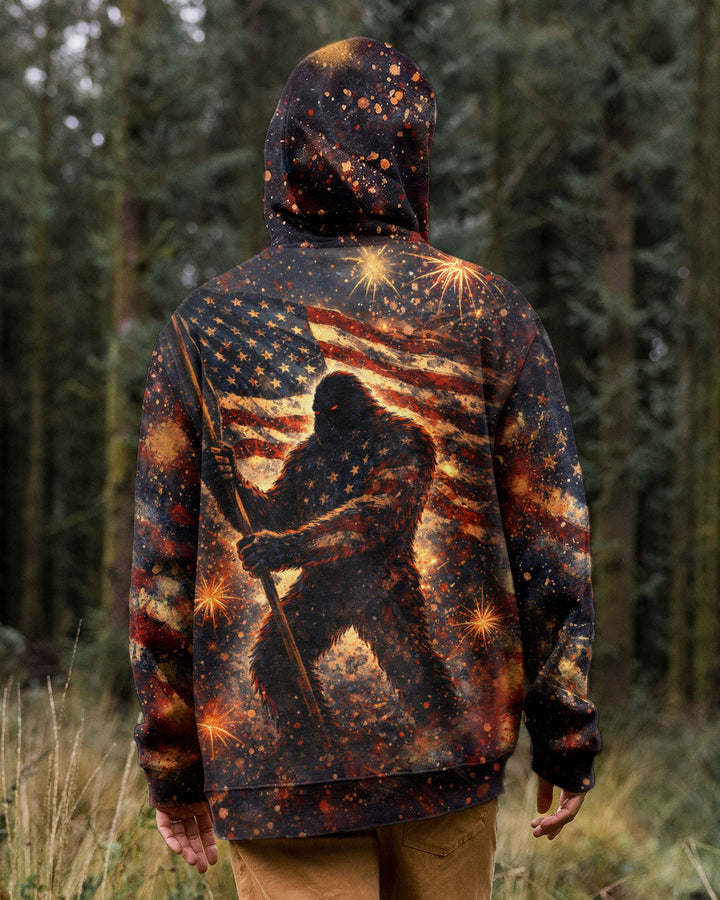 BIGFOOT STARS AND STRIPES GRUNGE ART ALL OVER PRINT