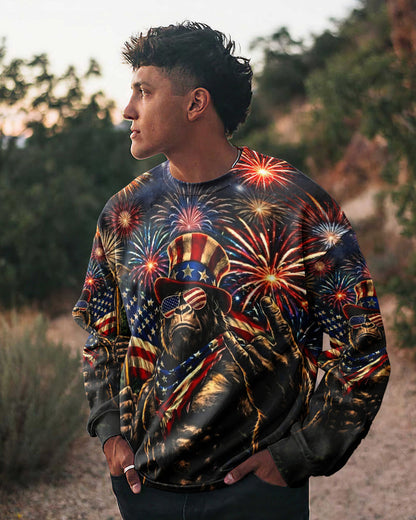 BIGFOOT FIREWORK STARS AND STRIPES ALL OVER PRINT SHIRT