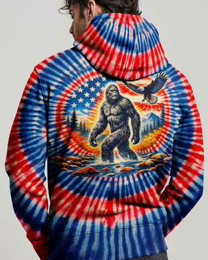 BIGFOOT EAGLE RED WHITE & BLUE SWIRL ALL OVER PRINT SHIRT