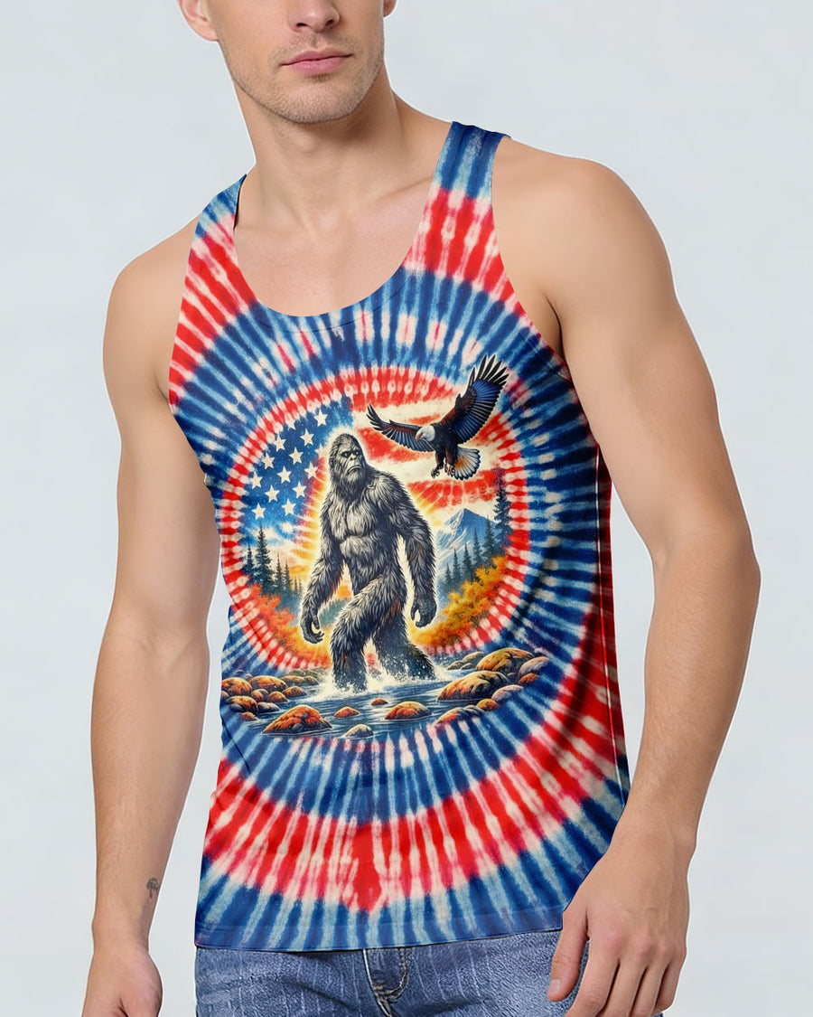 BIGFOOT EAGLE RED WHITE & BLUE SWIRL ALL OVER PRINT SHIRT