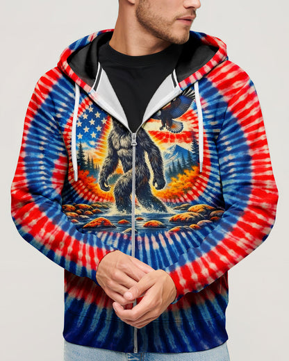BIGFOOT EAGLE RED WHITE & BLUE SWIRL ALL OVER PRINT SHIRT