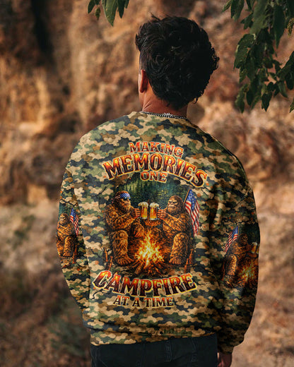 MAKING MEMORIES ONE CAMPFIRE AT A TIME BIGFOOT CAMOUFLAGE ALL OVER PRINT SHIRT