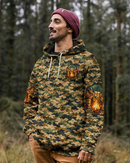 MAKING MEMORIES ONE CAMPFIRE AT A TIME BIGFOOT CAMOUFLAGE ALL OVER PRINT SHIRT