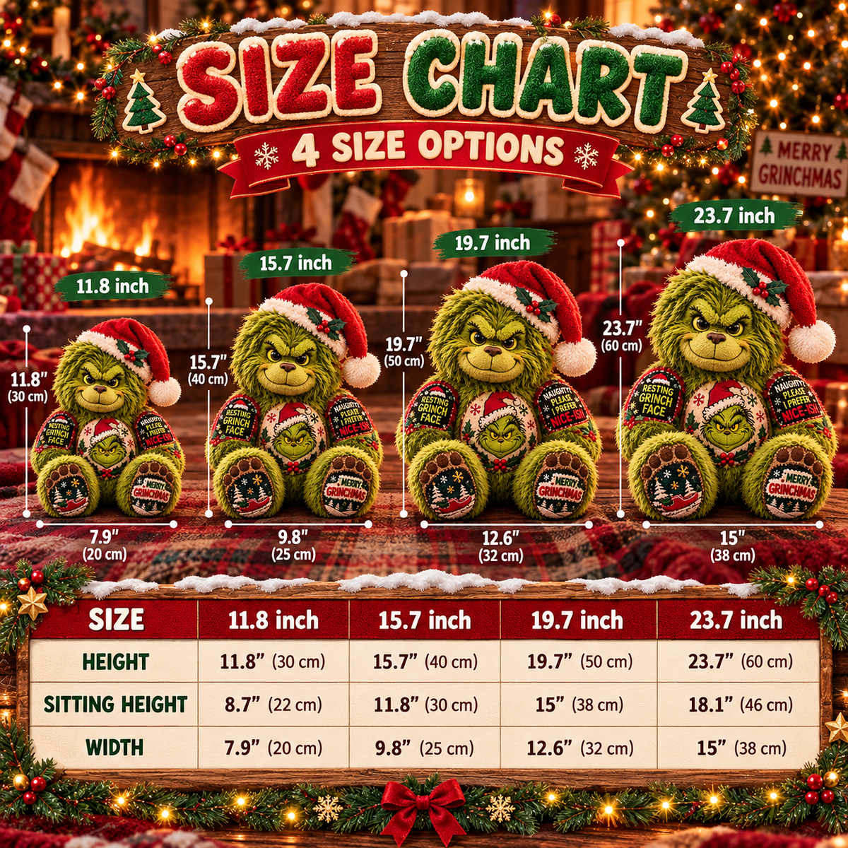 Grinch Bigfoot Custom Shaped Pillow