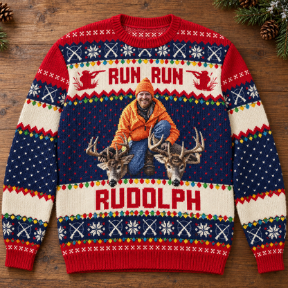 My First Buck Memories – Personalized Hunting Photo Ugly Christmas Sweater