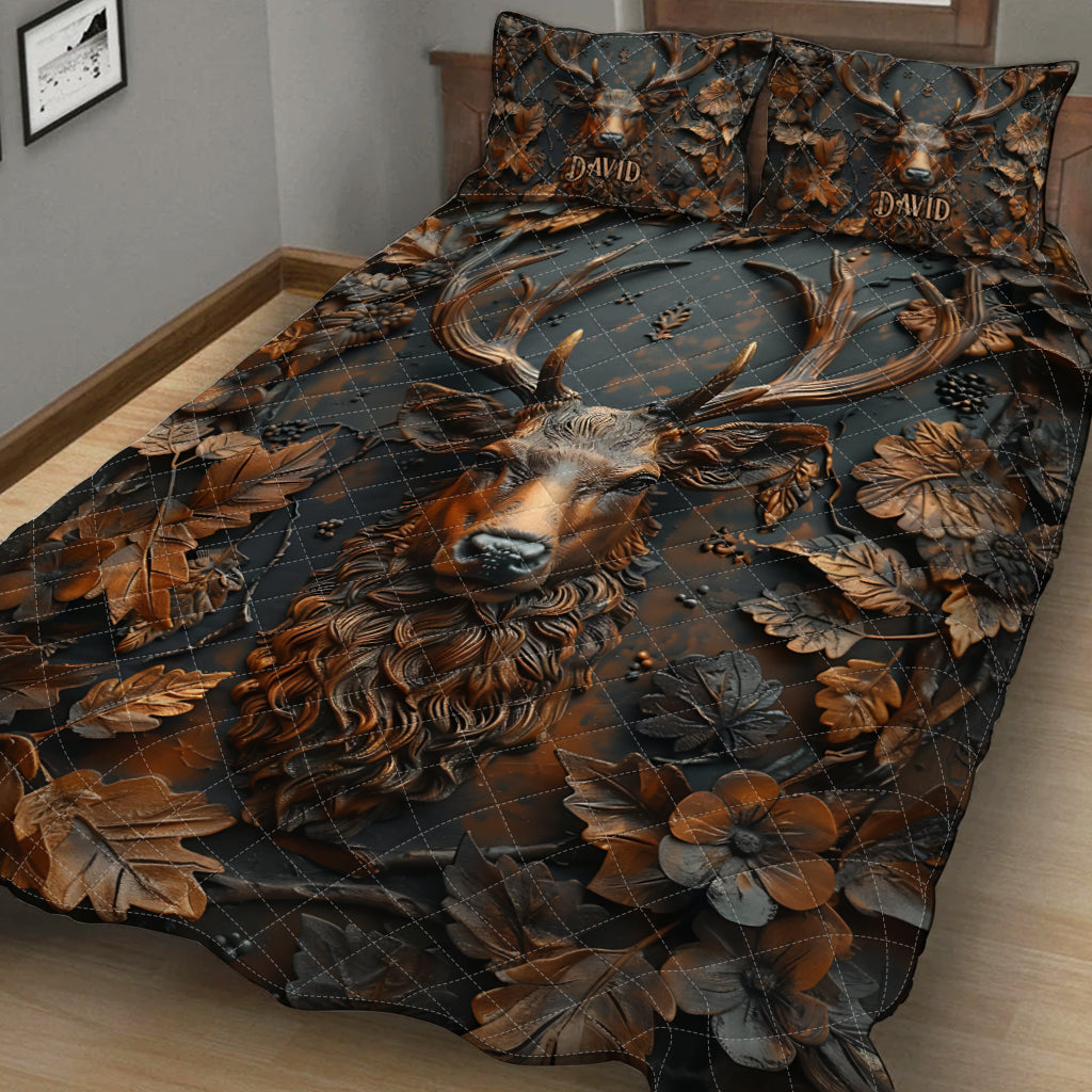 Rustic Deer Majesty – Personalized Hunting Quilt Bedding Set