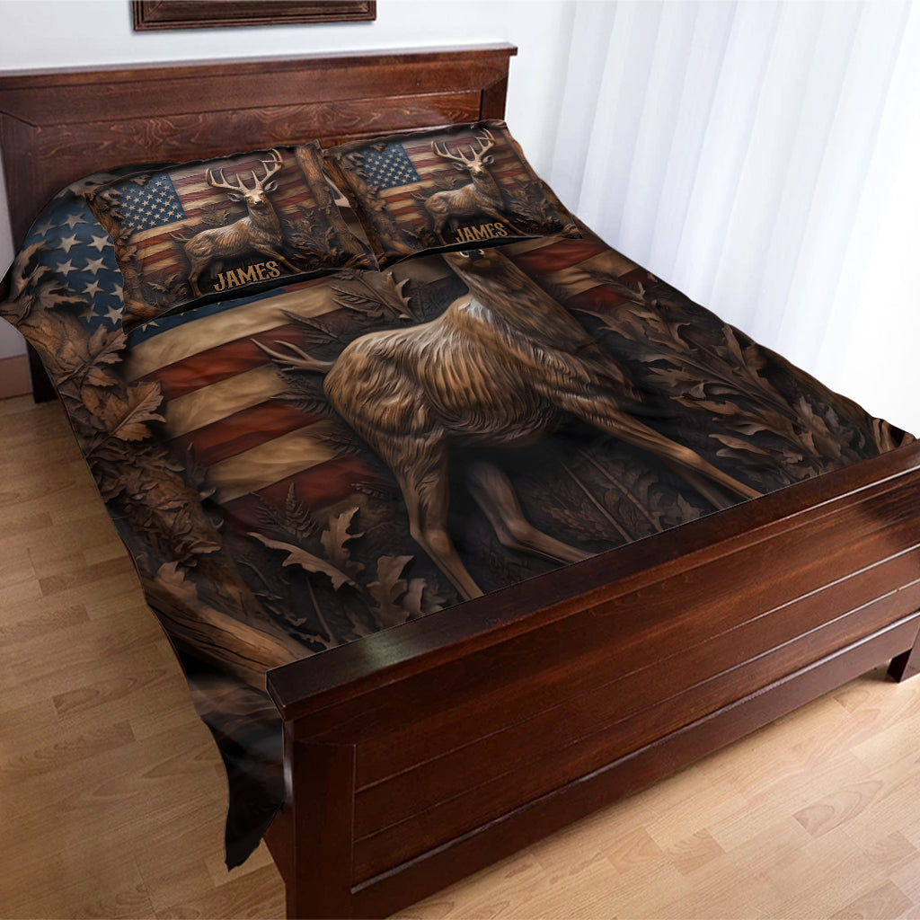 American Buck Pride – Personalized Quilted Hunting Bedding Set