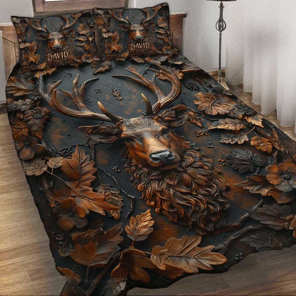 Rustic Deer Majesty – Personalized Hunting Quilt Bedding Set