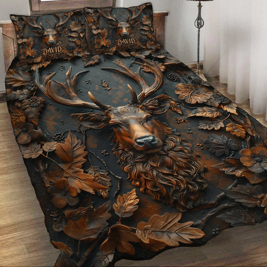Rustic Deer Majesty – Personalized Hunting Quilt Bedding Set