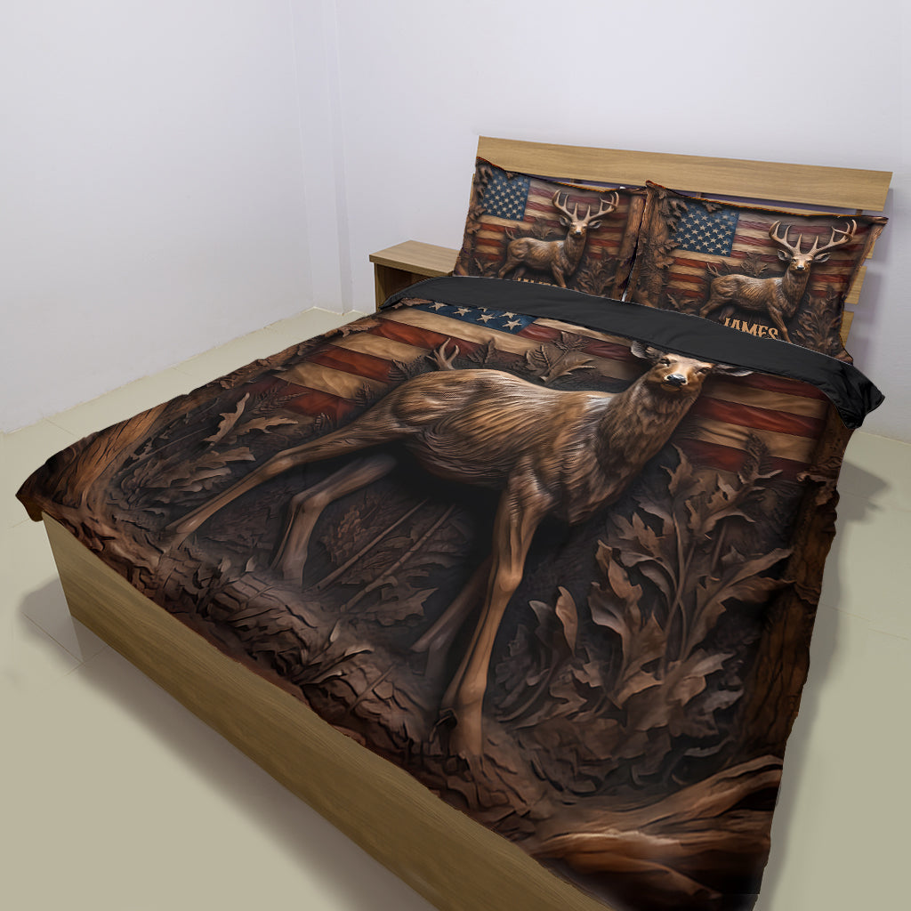 American Buck Pride – Personalized Quilted Hunting Bedding Set