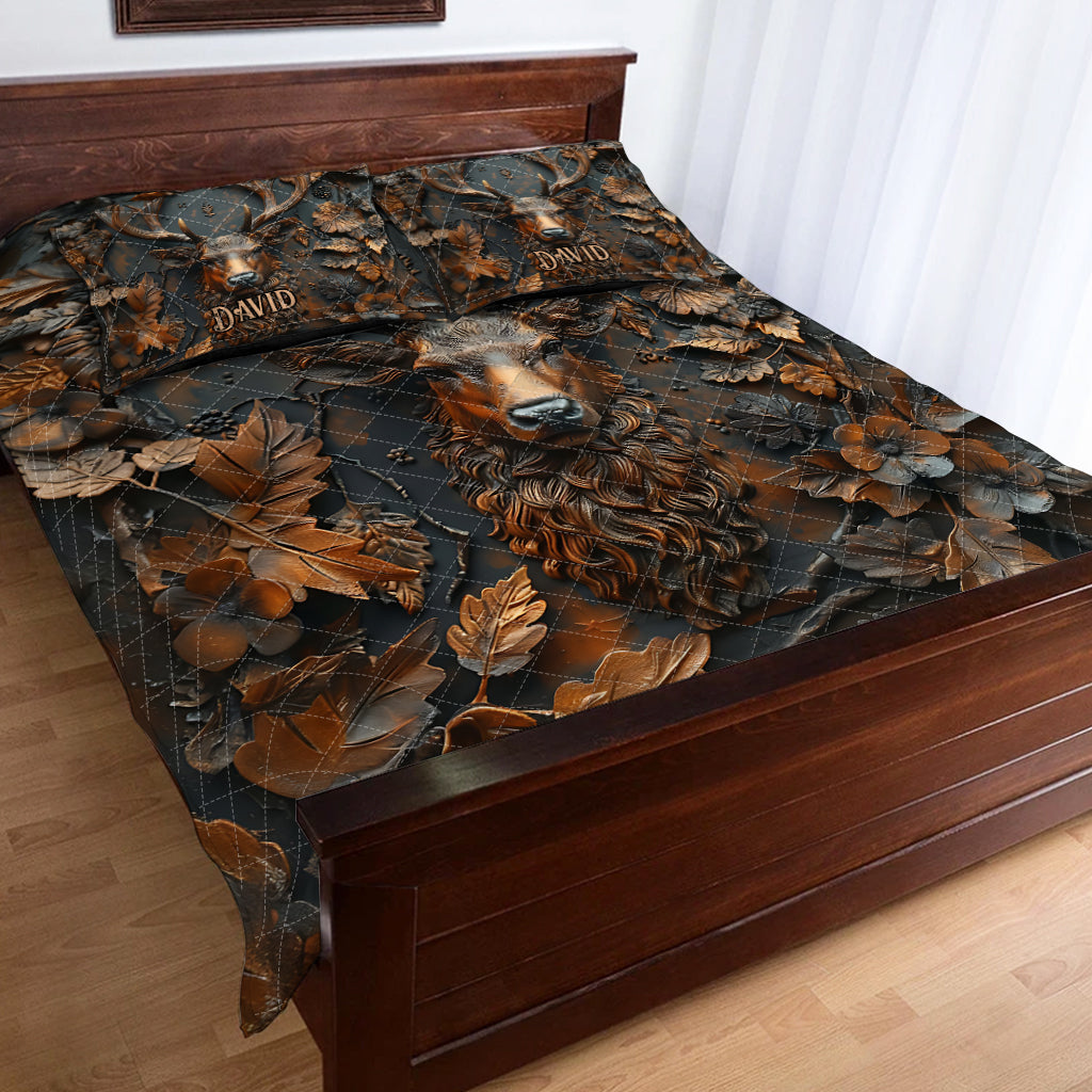 Rustic Deer Majesty – Personalized Hunting Quilt Bedding Set