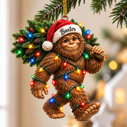 Personalized Cute Bigfoot Christmas Tree Ornament – Gift for Kids, Sons & Grandsons