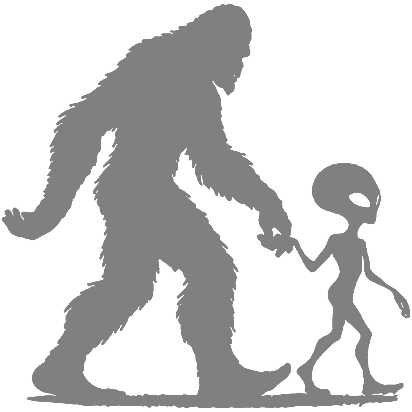 Bigfoot and Alien Sticker