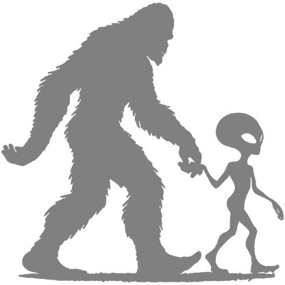 Bigfoot and Alien Sticker