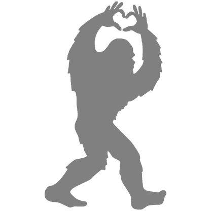 Heart Hands Bigfoot Vinyl Stickers