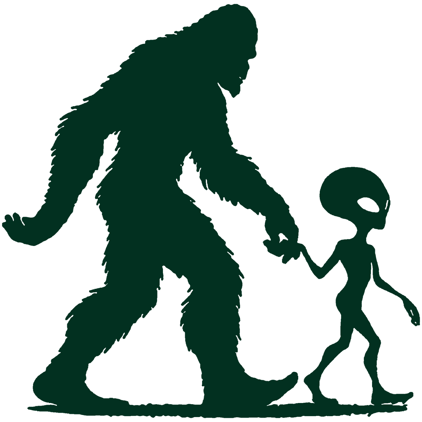 Bigfoot and Alien Sticker