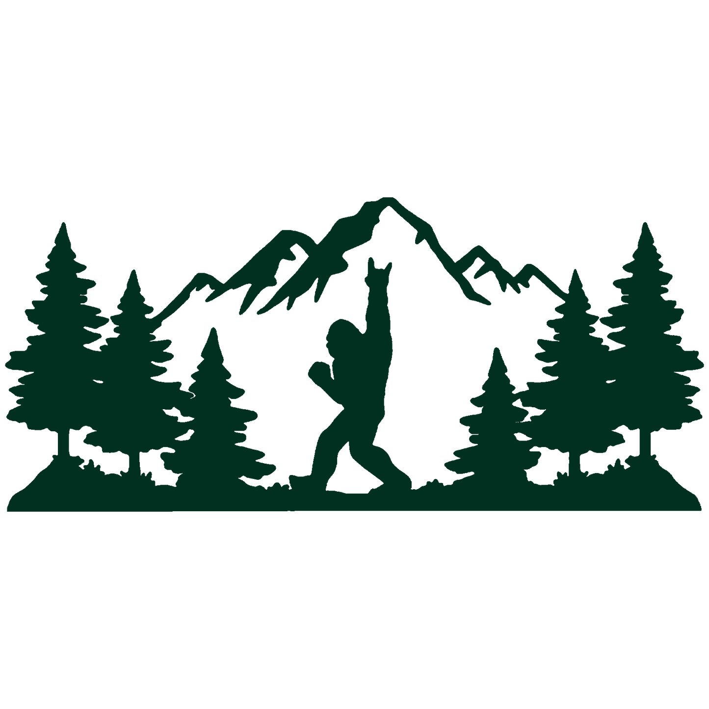 Sasquatch Mountain Rocker Vinyl Sticker