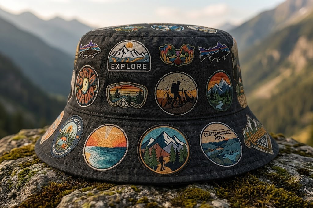 Classic Vintage Hiking & Camping All Over Bucket Hat