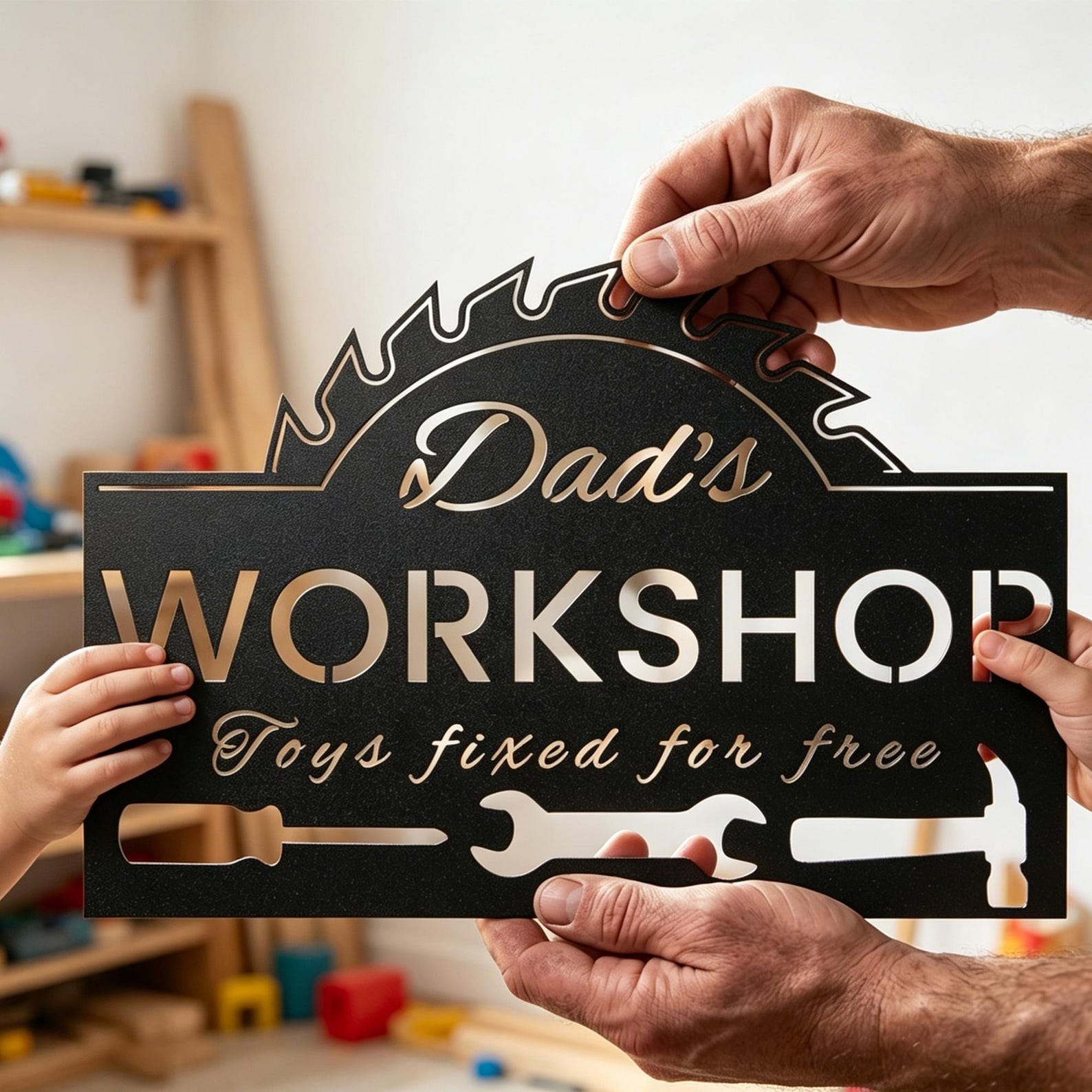 Custom Name Workshop Toys Fixed For Free Metal Sign