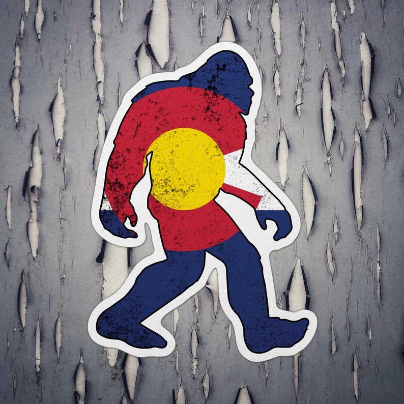 Colorado Flag Bigfoot Sticker