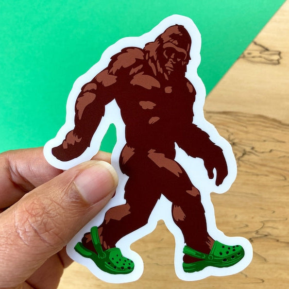 VS120 Bigfoot Wearing Crocs Vinyl Stickers