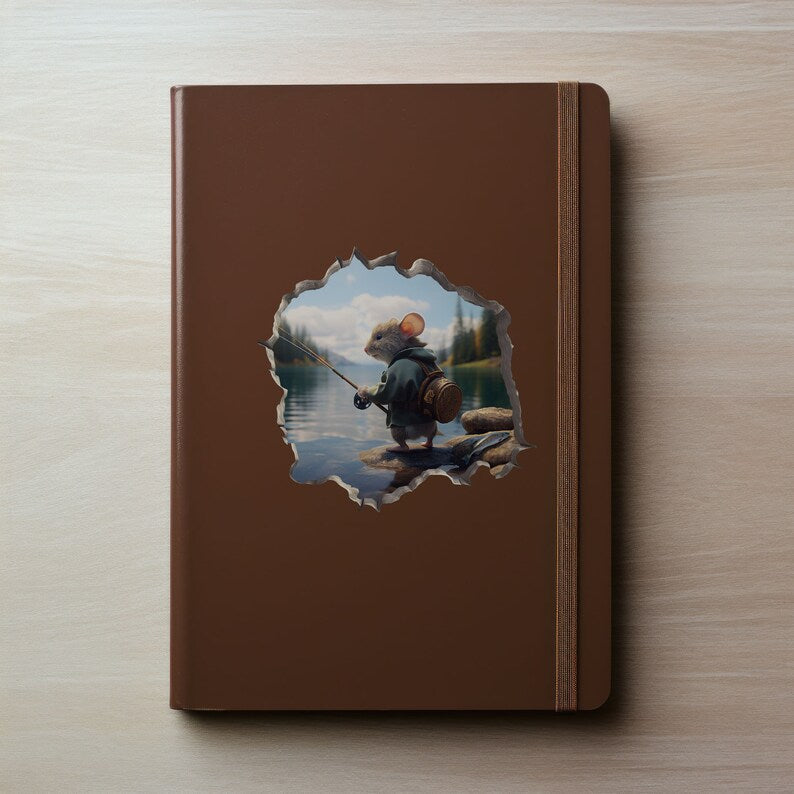 Fisherman Mouse Hole Sticker