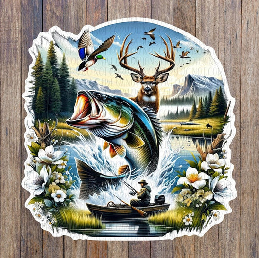 Hunting Fishing Sticker