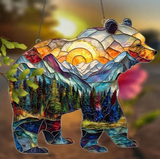Forest Bear Acrylic Window Hanging