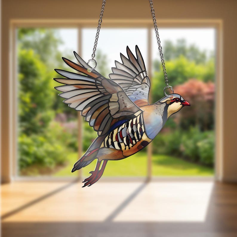Flying Alectoris Chukar ACRYLIC Window Hanging
