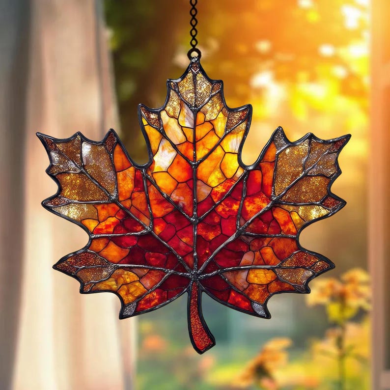Autumn Maple Leaf Acrylic Window