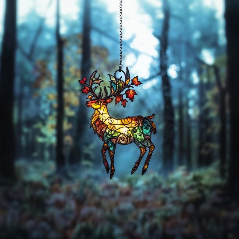 Autumn Deer Acrylic Window Hanging