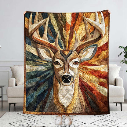 Majestic Buck Radiance – Personalized Quilted Blanket