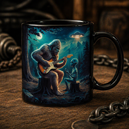 Alien Bigfoot Guitar Mug