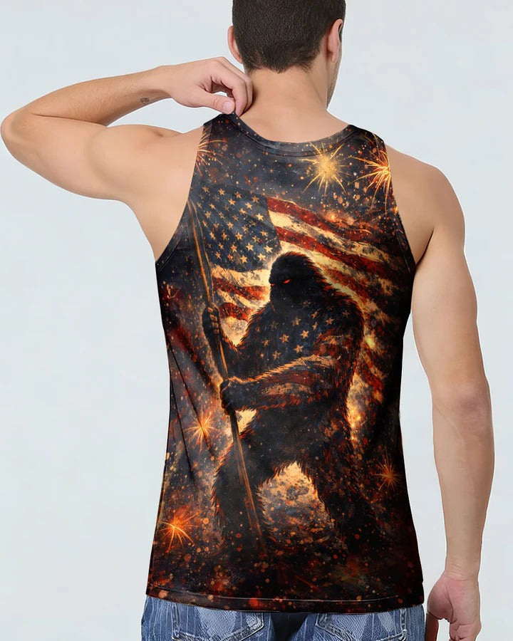 BIGFOOT STARS AND STRIPES GRUNGE ART ALL OVER PRINT