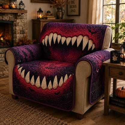 Monster Maw Halloween Quilted Sofa Cover
