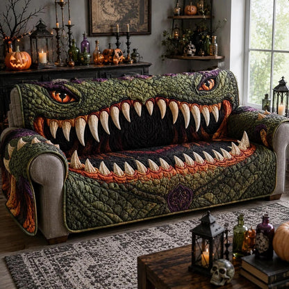 Crocodile Monster Mouth Quilted Sofa Cover