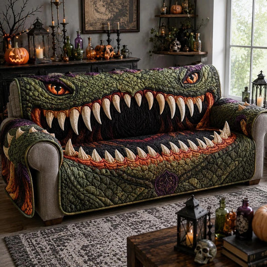 Crocodile Monster Mouth Quilted Sofa Cover
