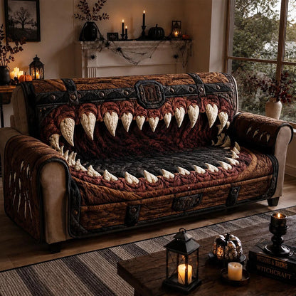 Mimic Chest Halloween Quilted Sofa Cover