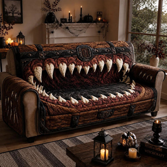 Mimic Chest Halloween Quilted Sofa Cover