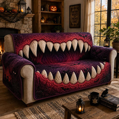 Monster Maw Halloween Quilted Sofa Cover