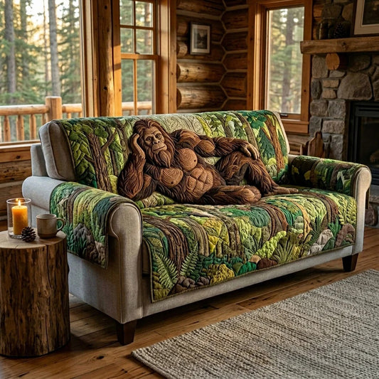 Personalized Bigfoot Forest Lounge Quilted Sofa Cover