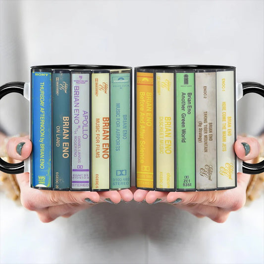 Brian Eno Albums Cassette Retro Collection Accent Mug
