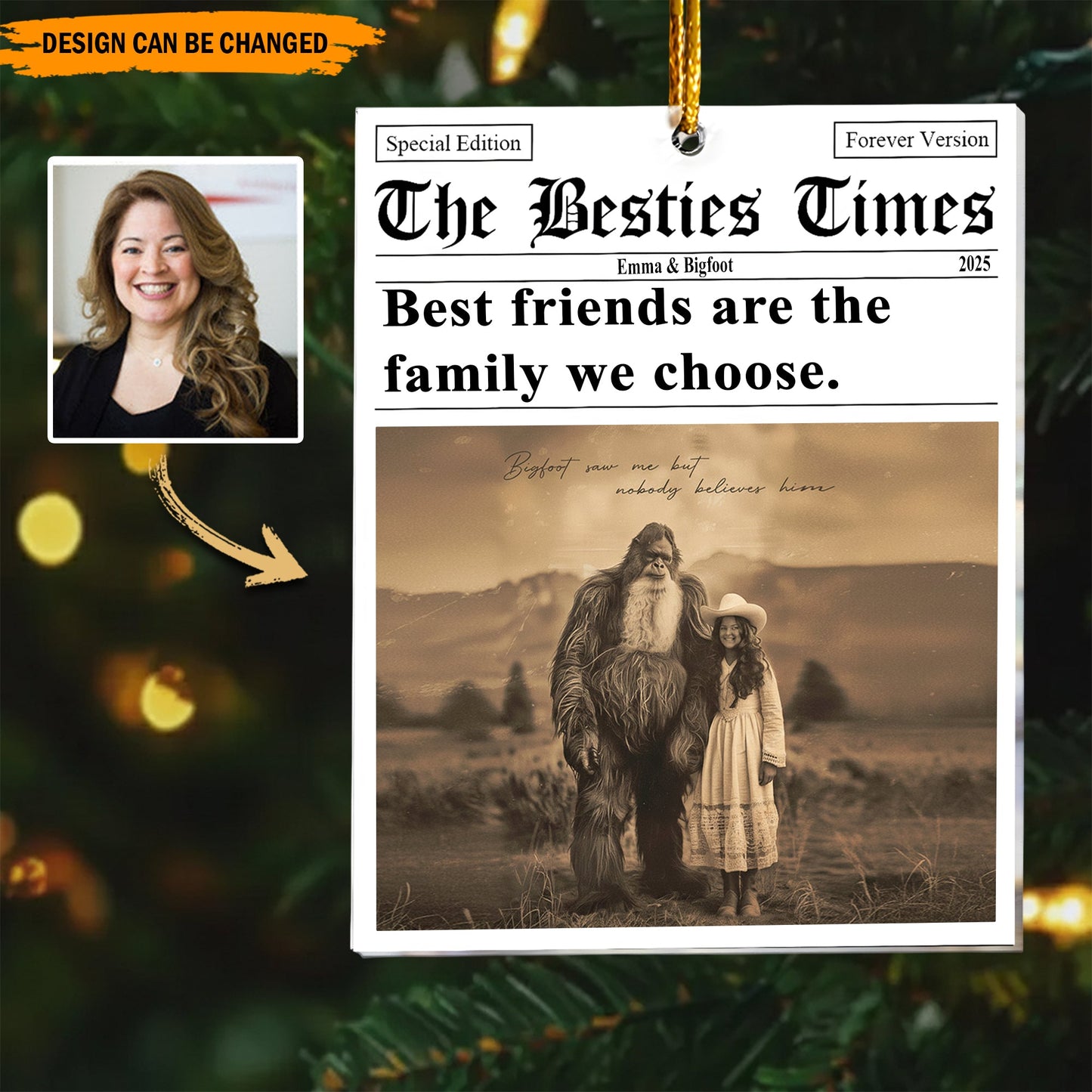 Bigfoot & Me – Personalized Best Friend Ornament