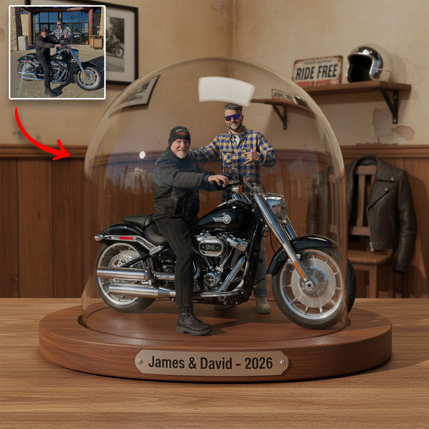 Life on Two Wheels – Personalized Photo Acrylic Plaque