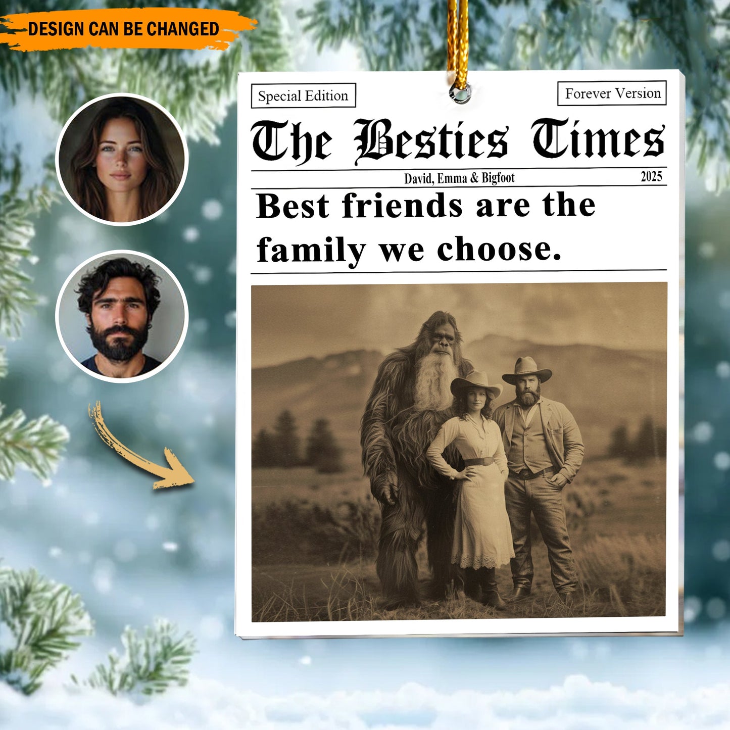 Bigfoot & Me – Personalized Best Friend Ornament