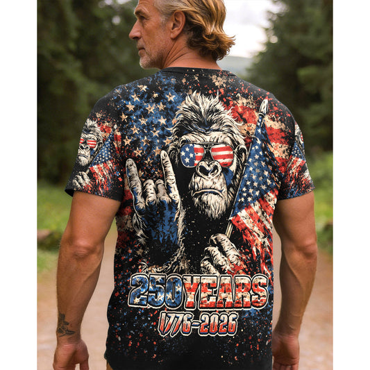 BIGFOOT GRUNGE STARS AND STRIPES ALL OVER PRINT SHIRT
