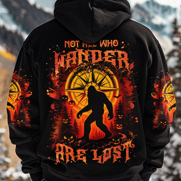 NOT ALL WHO WANDER ARE LOST BIGFOOT HALLOWEEN ALL OVER PRINT